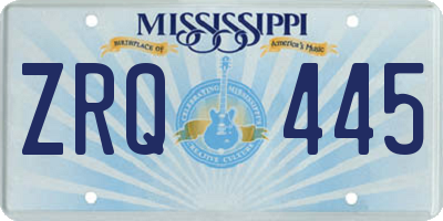 MS license plate ZRQ445