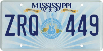 MS license plate ZRQ449