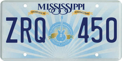 MS license plate ZRQ450