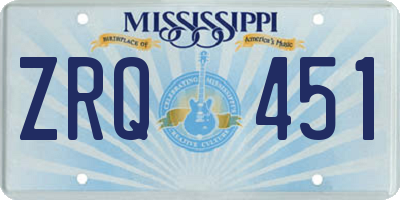 MS license plate ZRQ451