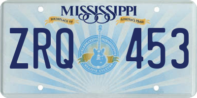 MS license plate ZRQ453
