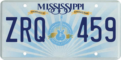 MS license plate ZRQ459