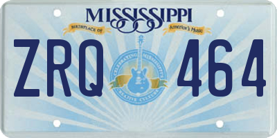 MS license plate ZRQ464