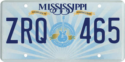 MS license plate ZRQ465