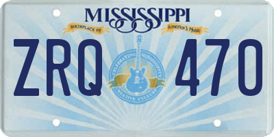 MS license plate ZRQ470