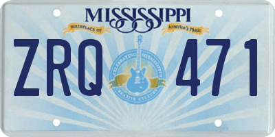 MS license plate ZRQ471