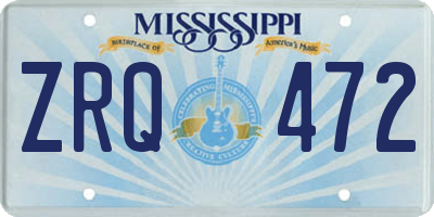 MS license plate ZRQ472