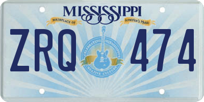 MS license plate ZRQ474