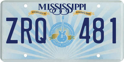 MS license plate ZRQ481