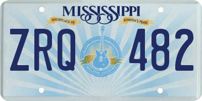 MS license plate ZRQ482
