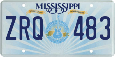 MS license plate ZRQ483
