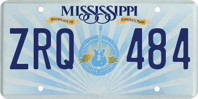 MS license plate ZRQ484
