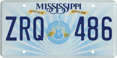 MS license plate ZRQ486