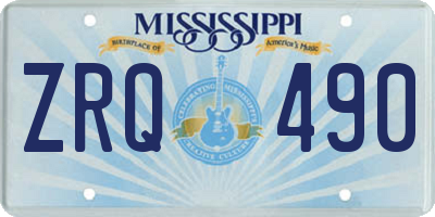 MS license plate ZRQ490