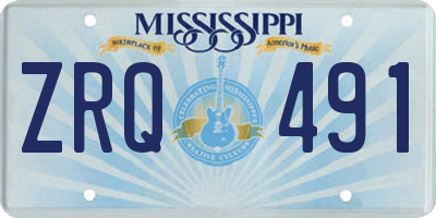 MS license plate ZRQ491