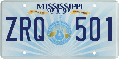MS license plate ZRQ501
