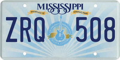 MS license plate ZRQ508