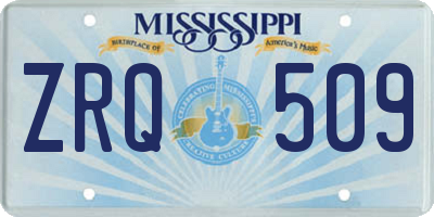 MS license plate ZRQ509