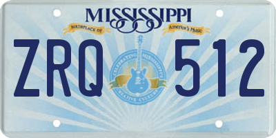 MS license plate ZRQ512