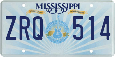 MS license plate ZRQ514