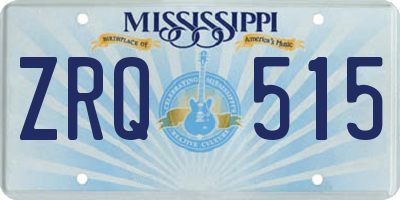 MS license plate ZRQ515