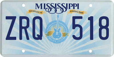 MS license plate ZRQ518