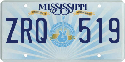 MS license plate ZRQ519