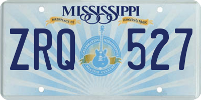 MS license plate ZRQ527