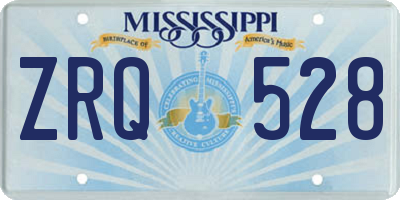 MS license plate ZRQ528