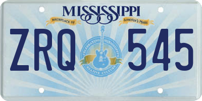 MS license plate ZRQ545