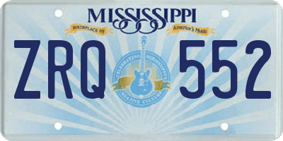 MS license plate ZRQ552