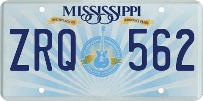 MS license plate ZRQ562