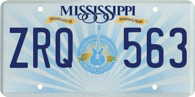 MS license plate ZRQ563
