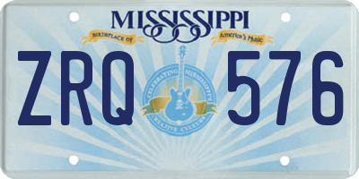 MS license plate ZRQ576