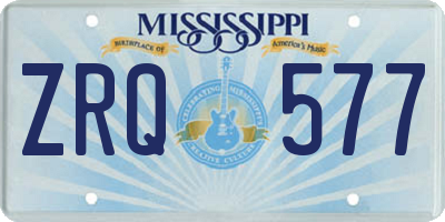 MS license plate ZRQ577