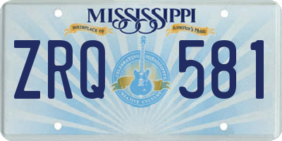 MS license plate ZRQ581