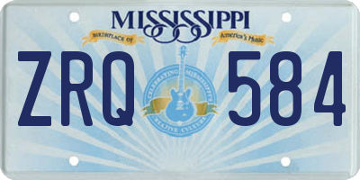 MS license plate ZRQ584
