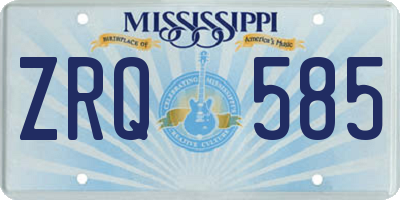 MS license plate ZRQ585