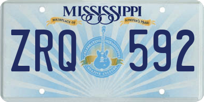 MS license plate ZRQ592