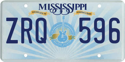 MS license plate ZRQ596