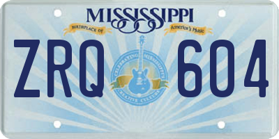 MS license plate ZRQ604