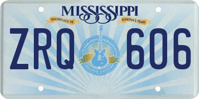 MS license plate ZRQ606
