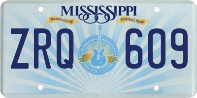 MS license plate ZRQ609
