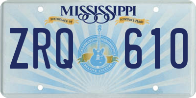 MS license plate ZRQ610
