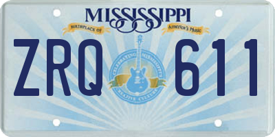 MS license plate ZRQ611
