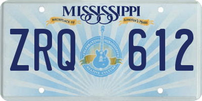 MS license plate ZRQ612