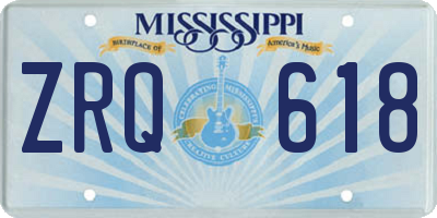 MS license plate ZRQ618
