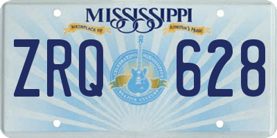MS license plate ZRQ628