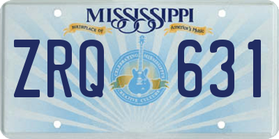 MS license plate ZRQ631