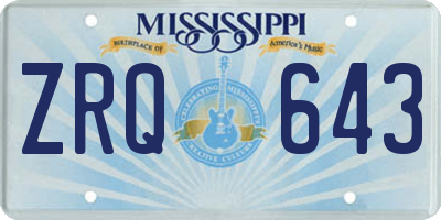 MS license plate ZRQ643